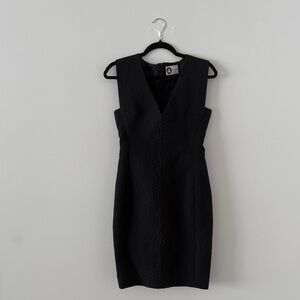 NWOT LANVIN Dress Black Snake-Embossed Cotton Blend Sleeveless Sheath